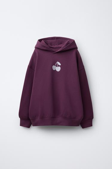 SHINY CHERRY SWEATSHIRT - Purple by Zara