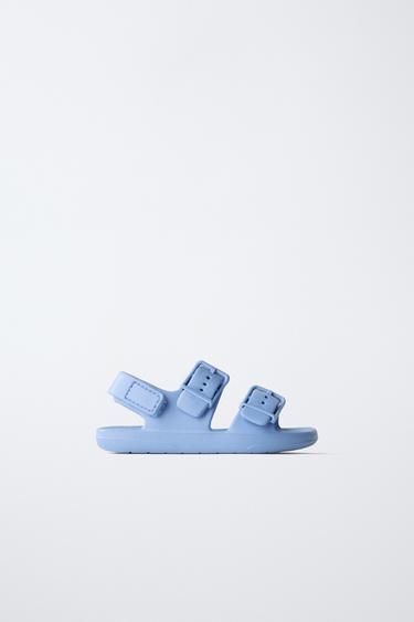 BUCKLED RUBBERISED SANDALS - Blue by Zara