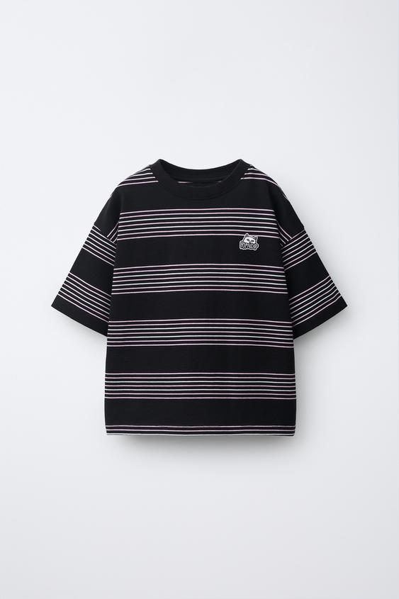 RIPNDIP © X ZARA KIDS STRIPED EMBROIDERED T-SHIRT - Pink by Zara - Image 0