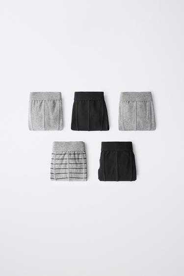 6-14 YEARS / 5-PACK OF STRIPED AND PLAIN BOXERS - charcoal grey by Zara
