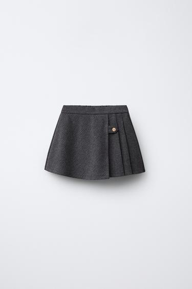 STRIPED BERMUDA SKORT - Grey by Zara