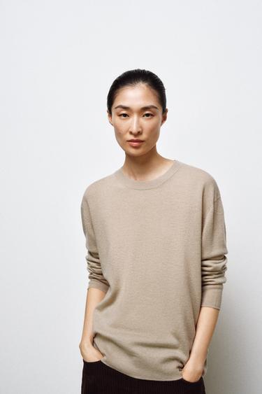 100% EXTRA SOFT WOOL JUMPER - Beige by Zara
