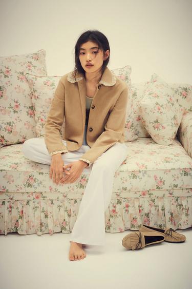 FAUX SUEDE JACKET - Beige by Zara