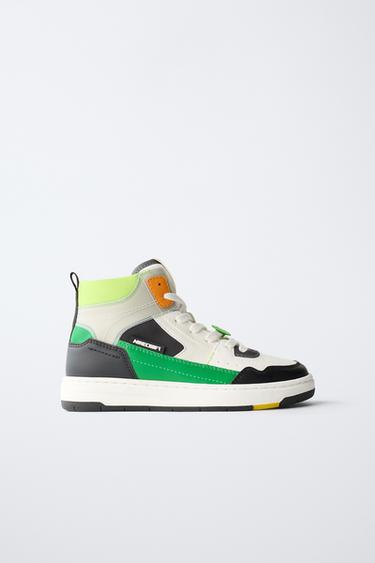 MINECRAFT © MOJANG AB. ™ HIGH-TOP SNEAKERS - Green by Zara