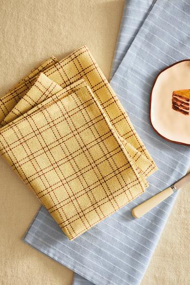 DYED THREAD TEA TOWEL (PACK OF 2) - Blue by Zara