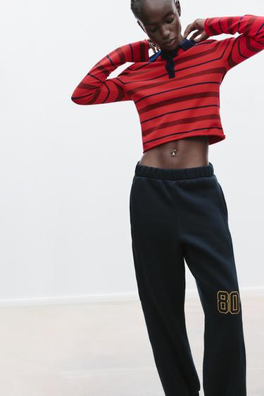 STRIPED KNIT POLO SWEATER - Red by Zara