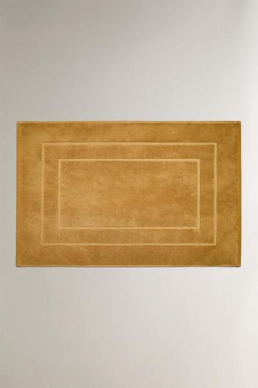 NON-SLIP COTTON BATH MAT - Mustard by Zara