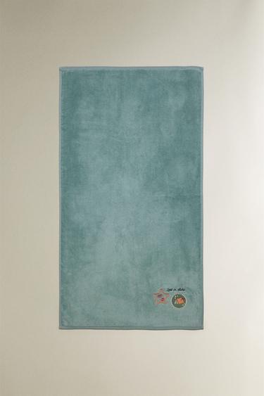 CHILDREN'S VELOUR TOWEL WITH SPACE PATCHES - Green by Zara - Image 0