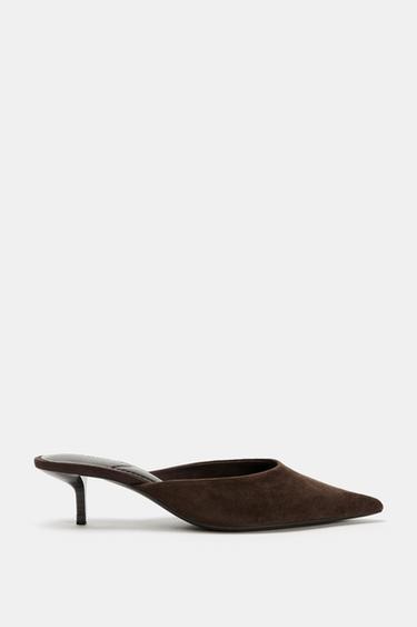 SUEDE MULE - Brown by Zara