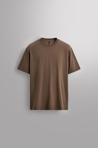 BASIC COTTON TRAINING T-SHIRT - Brown by Zara