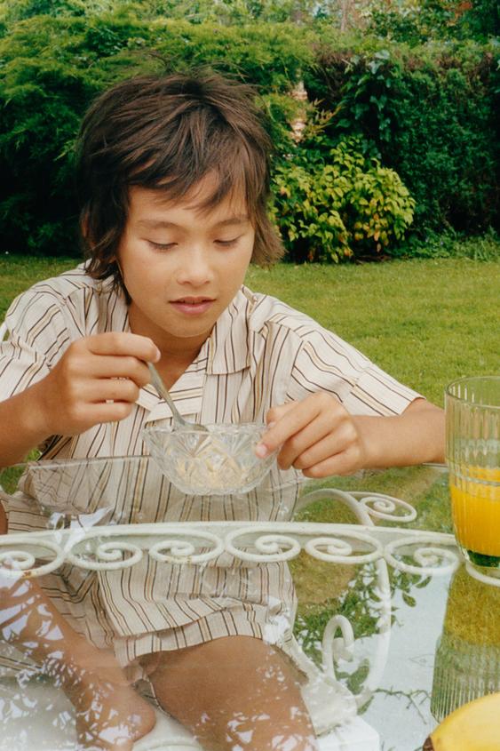 6-14 YEARS / STRIPED SHIRT PYJAMAS - camel by Zara - Image 0