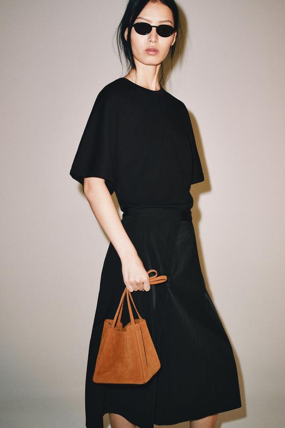 LEATHER MINI SHOULDER BAG - Orange by Zara - Image 0