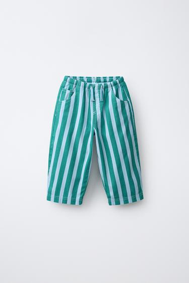 STRIPED COTTON LINEN TROUSERS - Multicoloured by Zara