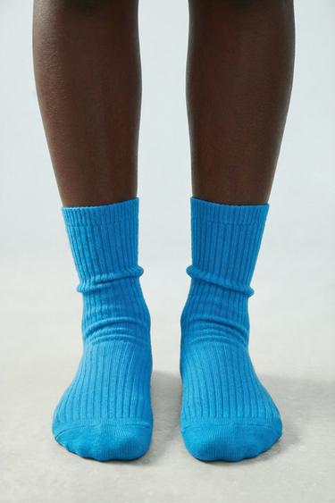2-PACK OF LONG STRIPED SOCKS - Blue by Zara