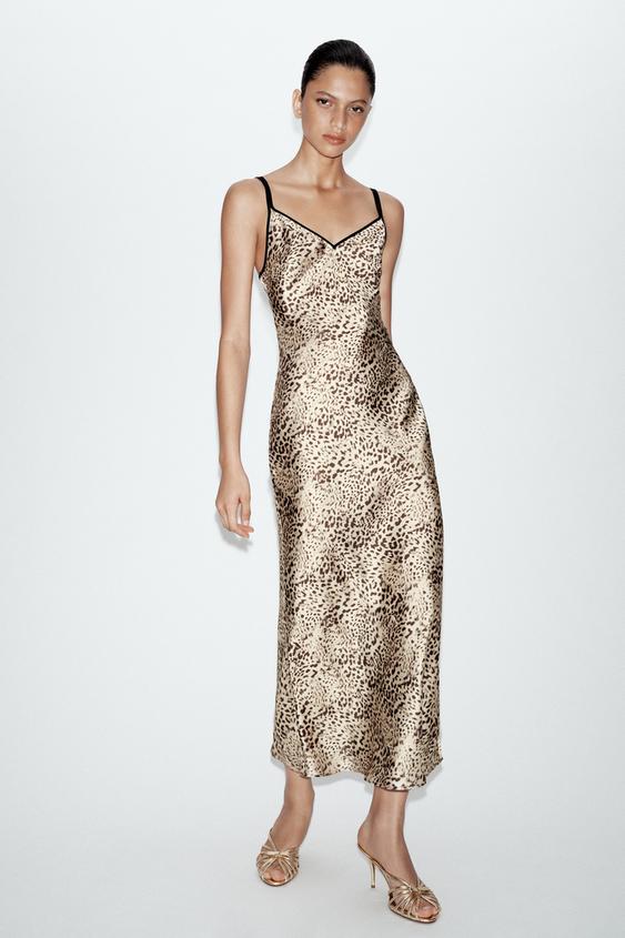 ANIMAL PRINT SATIN MIDI DRESS - Multicoloured by Zara - Image 0