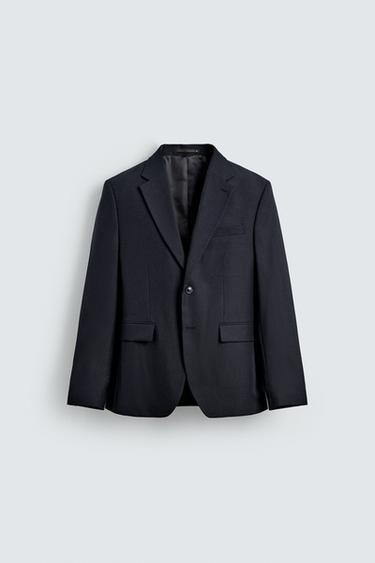 HOUNDSTOOTH SUIT BLAZER - Navy blue by Zara