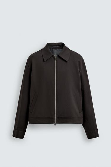 REGULAR FIT ZIP-UP OVERSHIRT - Brown by Zara
