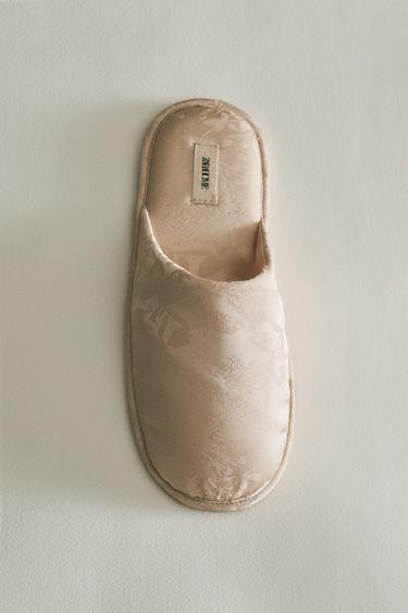 JACQUARD MULE SLIPPERS - Sand Brown by Zara
