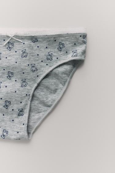 6-14 YEARS / PACK OF SIX BEAR BRIEFS - Blue/White by Zara