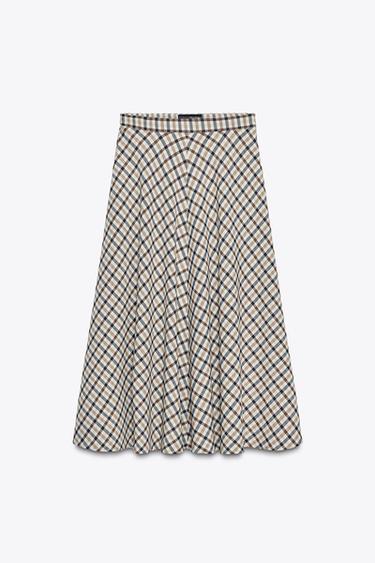 ZW COLLECTION CHECK CAPE SKIRT - Multicoloured by Zara