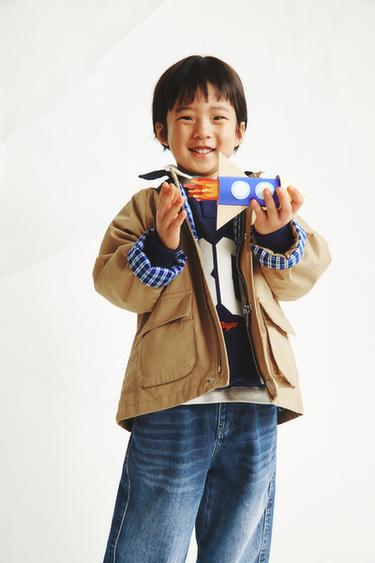 JACKET WITH CONTRAST COLLAR - camel by Zara