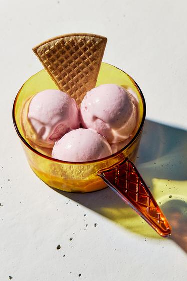 BOROSILICATE ICE CREAM BOWL WITH HANDLE - Yellow by Zara