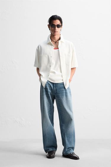 COMFORT OVERSHIRT - Oyster-white by Zara