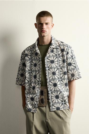MOSAIC PRINT RELAXED FIT SHIRT - White by Zara