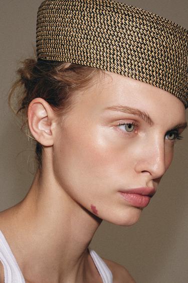 COMBINED SKULLCAP - Ecru / Black by Zara