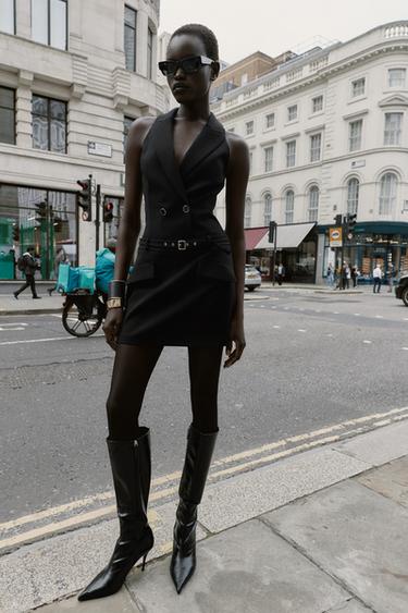 MINI BLAZER-EFFECT DRESS - Black by Zara