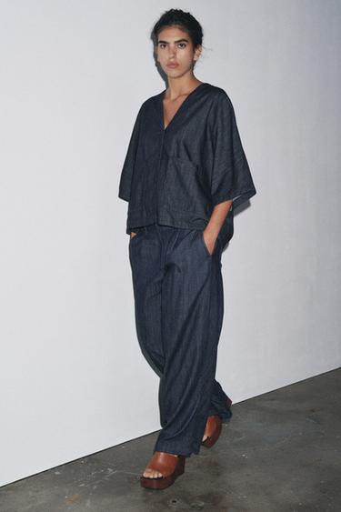 ZARA WOMAN COLLECTION RELAXED DENIM SHIRT - Blue by Zara - Image 0