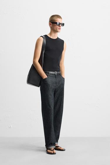 RIBBED TANK T-SHIRT - Black by Zara - Image 0