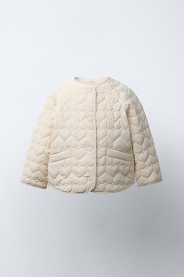 WATER-REPELLENT LABEL PADDED JACKET - Ecru by Zara