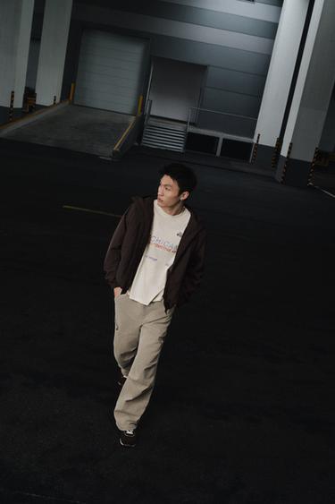 COMBINED WATER-REPELLENT TECHNICAL FLEECE JACKET - Brown by Zara