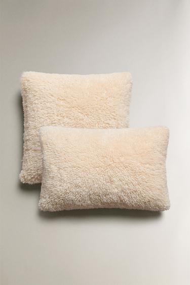 FAUX SHEARLING CUSHION COVER - Ecru by Zara - Image 0