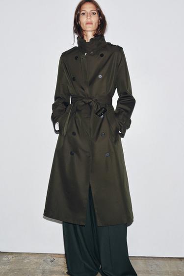 WATER REPELLENT DOUBLE-BREASTED TRENCH COAT ZW COLLECTION - Dark khaki by Zara