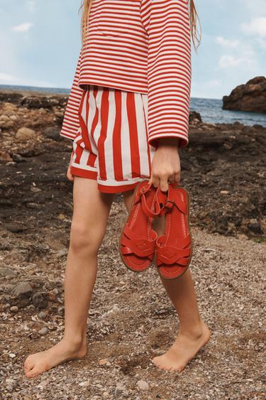 LEATHER LIMITED EDITION SANDALS - Red by Zara