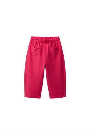 BARREL PIQUÉ TROUSERS WITH HEART POCKETS - Mid-red by Zara