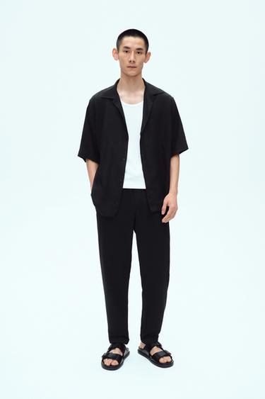 EASY CARE JOGGER WAIST TROUSERS - Black by Zara