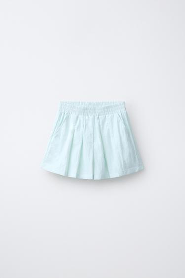 NYLON BOX PLEAT BERMUDA SKORT - Mint by Zara