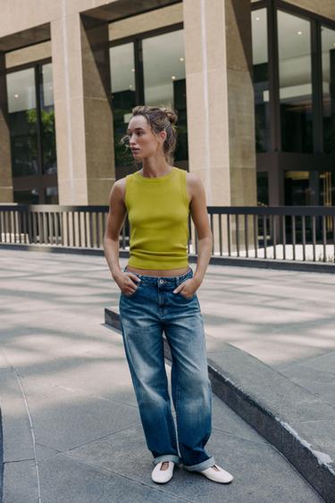 BASIC KNIT TOP - Light pistachio by Zara