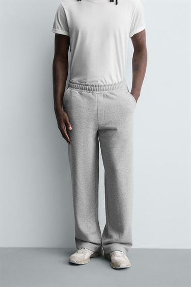 BASIC WIDE-LEG JOGGERS - Grey marl by Zara