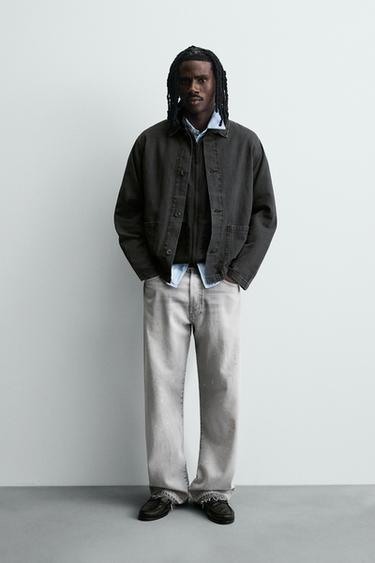 WASHED COTTON/LINEN OVERSHIRT - Black by Zara - Image 0