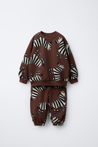 ZEBRA JOGGING SET - brown/white by Zara