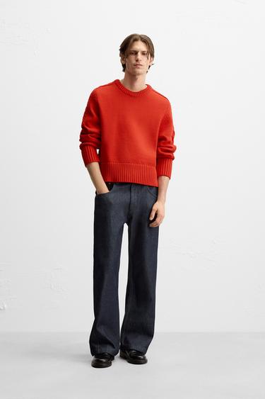 LIMITED EDITION CABLE-KNIT SWEATER - Red by Zara - Image 0