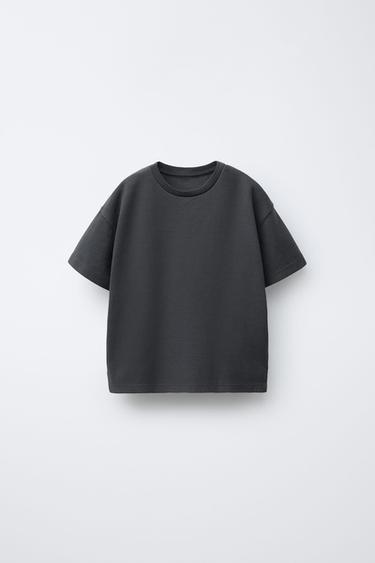 PLAIN INTERLOCK T-SHIRT - Anthracite grey by Zara