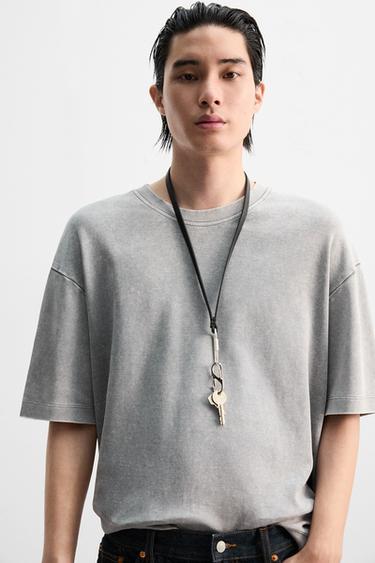 WASHED TECHNICAL T-SHIRT - Greyish by Zara