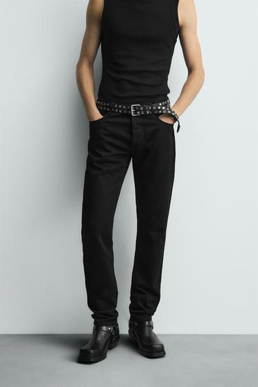 SLIM FIT JEANS BOBBY GILLESPIE X ZARA - Black by Zara