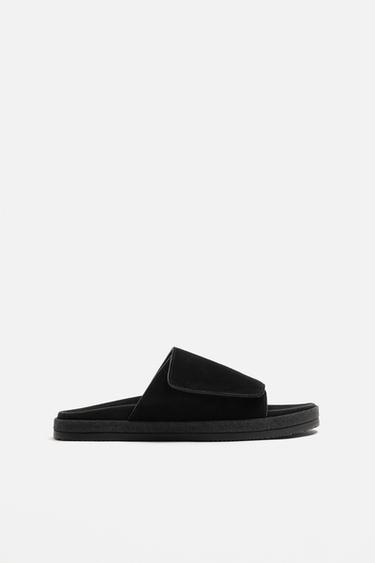 LEATHER SANDALS - Black by Zara