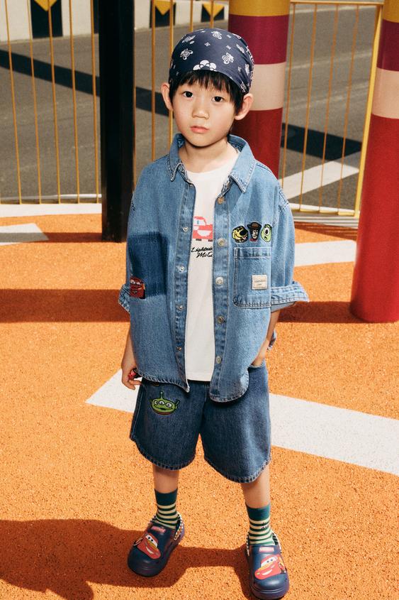© DISNEY DENIM OVERSHIRT - Mid-blue by Zara - Image 0